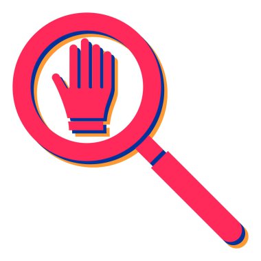 Büyüteç simgesi. el ele tutuşmanın çizgi filmi ağ için büyüteç simgeleri