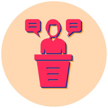 Konuş. Web simgesi basit illüstrasyon