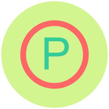 Park ediyor. Web simgesi basit illüstrasyon