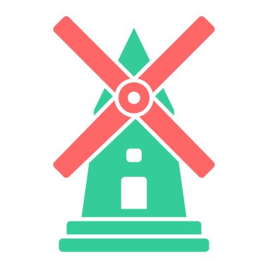 Yel değirmeni ikonu. vektör illüstrasyonu