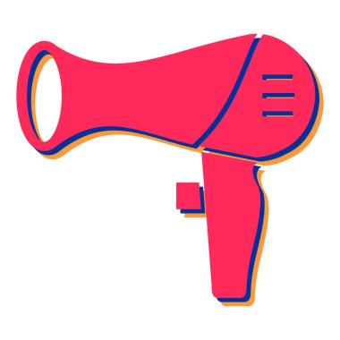 Saç kurutma makinesi ikonu. vektör illüstrasyonu