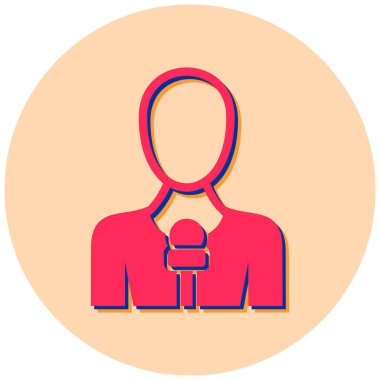 Muhabir. Web simgesi basit illüstrasyon