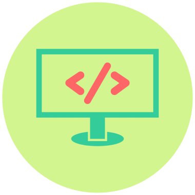 Kodlama. Web simgesi basit illüstrasyon