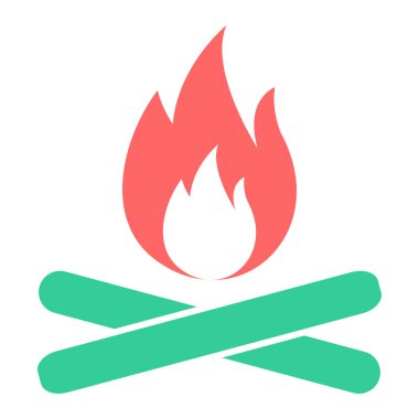 kamp ateşi ikonu vektör illüstrasyonu