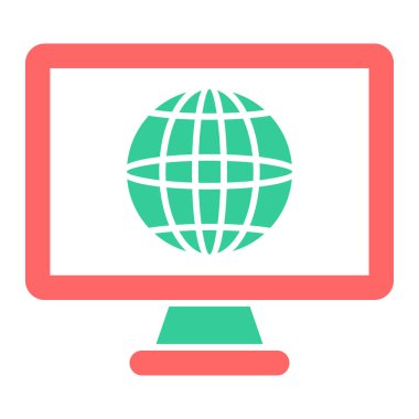 Küre. Web simgesi basit illüstrasyon