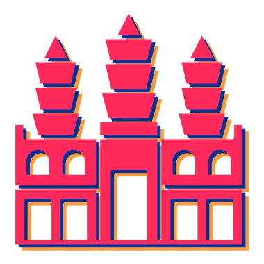 Bir bina simgesinin vektör illüstrasyonu