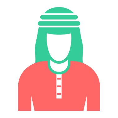 Arap adam. Web simgesi basit illüstrasyon