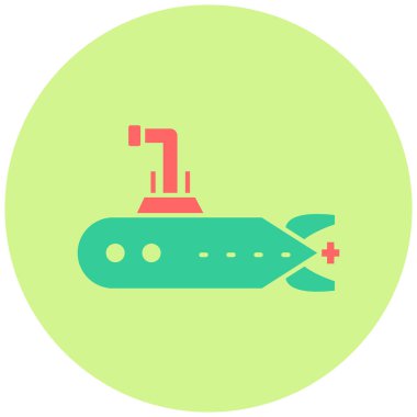 Denizaltı. Web simgesi basit illüstrasyon