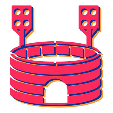 oyun alanı ikonu. Beyaz arkaplanda izole edilmiş web tasarımı için dönme dolap vektör simgelerinin izometriği