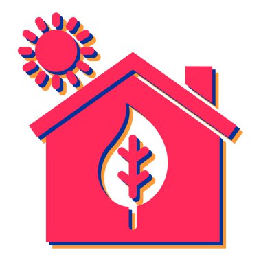 Ateşli ev ve vektör illüstrasyon tasarımı