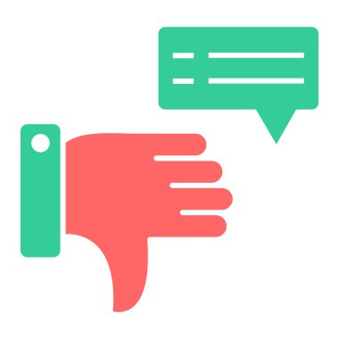 başparmak aşağı simgesi, vektör illüstrasyonu