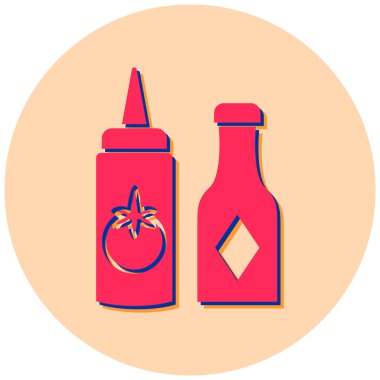 Ketçap. Web simgesi basit illüstrasyon