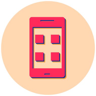 Cep telefonu. Web simgesi basit illüstrasyon