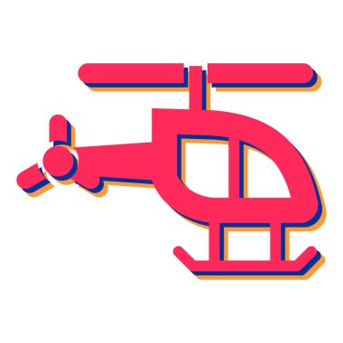 Helikopter simgesi vektör illüstrasyonu