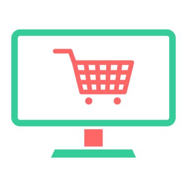 Alışveriş arabası simgesi, vektör illüstrasyonu