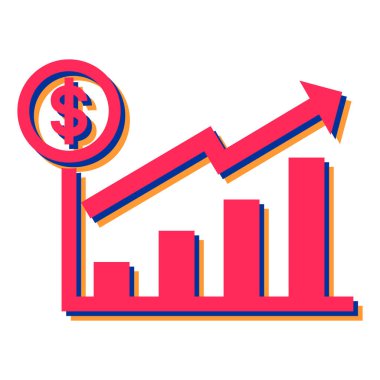 dolar işareti vektör çizimi ile finansal büyüme grafiği