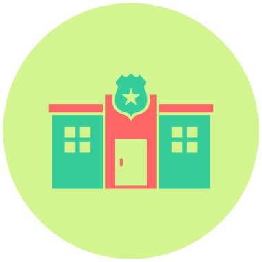 Polis merkezi. Web simgesi basit illüstrasyon