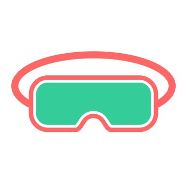 Koruyucu gözlük simgesi, vektör illüstrasyonu basit tasarım 