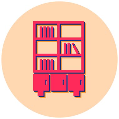 Kütüphane. Web simgesi basit illüstrasyon