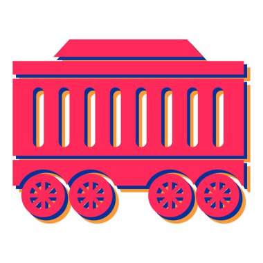 Tren ikonu. Demiryolu vektör sembolünün basit bir illüstrasyonuName