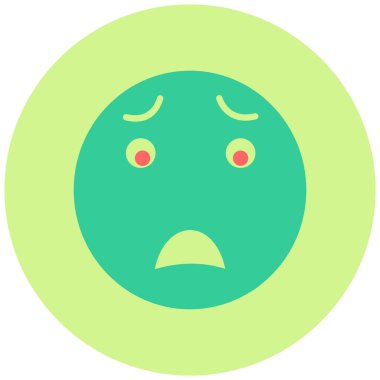 Sıkılmış yüz ifadesi. Web simgesi