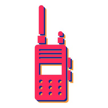 Telsiz ikonu. Beyaz arkaplanda izole edilmiş web tasarımı için radyo terminal vektör simgelerinin izometriği