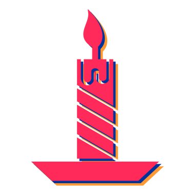 Mum simgesi. Web için mum yakma vektör simgelerinin basit çizimi