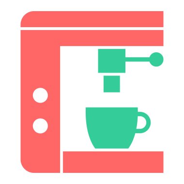 Kahve makinesi. Web simgesi basit illüstrasyon