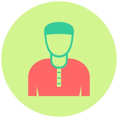 Müslüman Erkek Ağı simgesi basit bir illüstrasyon