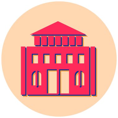 Bina. Web simgesi basit illüstrasyon