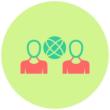 çevrimiçi topluluk simgesi, basit tasarım vektörü illüstrasyonu