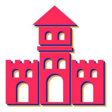 Şato. Web simgesi basit illüstrasyon