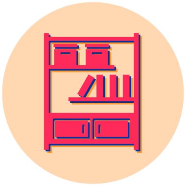 Kütüphane. Web simgesi basit illüstrasyon