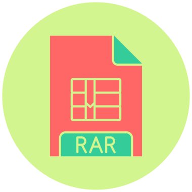 rar dosya biçimi simgesi, vektör illüstrasyonu