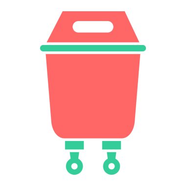 Çöp kutusu simgesi, vektör illüstrasyonu