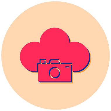 Bulut kamerası. Web simgesi basit illüstrasyon