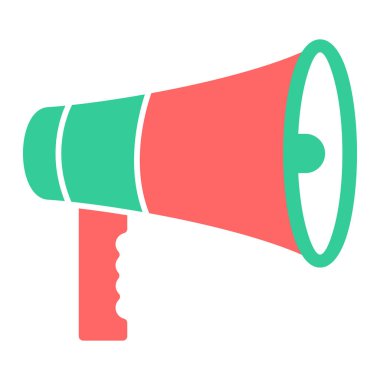 megafon düz simge, vektör illüstrasyonu