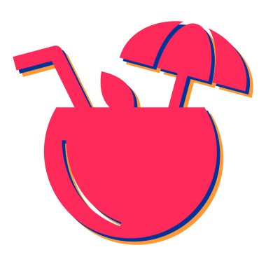 Yaz tatili kokteyl ikonu vektör illüstrasyon tasarımı