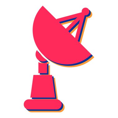 uydu anten simgesi. Beyaz arkaplanda izole edilmiş web tasarımı için radyo anten vektör simgelerinin çizgi filmi