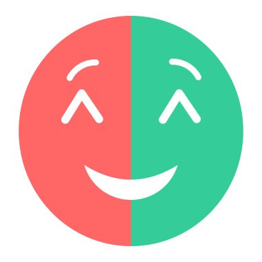 yüz ifadesi düz vektör simgesi