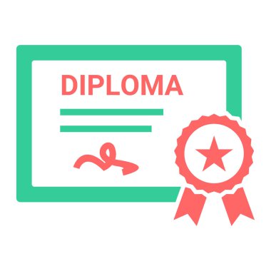 Sertifika. Web simgesi basit illüstrasyon