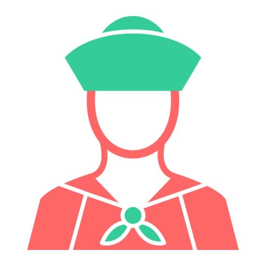 Denizci ikonu. Web için asker vektör simgelerinin basit çizimi