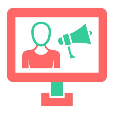 Pazarlama. Web simgesi basit illüstrasyon