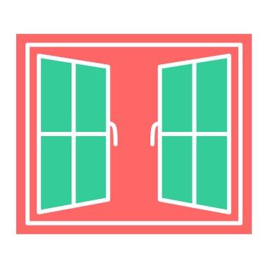 Web ve mobil uygulama tasarımınız, gardırop logosu konseptiniz için beyaz arkaplanda izole edilmiş pencere simgesi vektörü