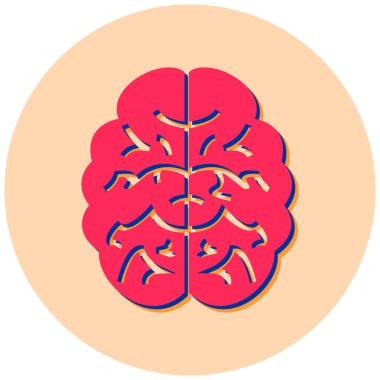 Beyin. Web simgesi basit illüstrasyon