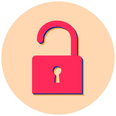 Asma kilit. Web simgesi basit illüstrasyon