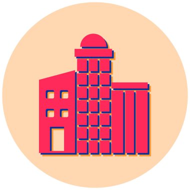 Bina. Web simgesi basit illüstrasyon