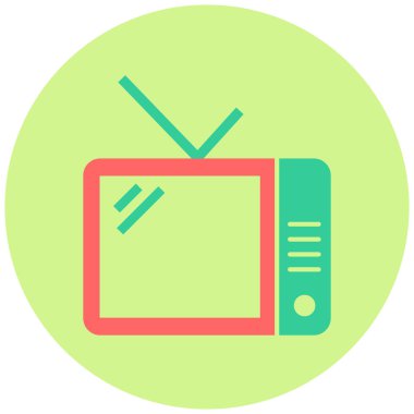 Televizyon. Web simgesi basit illüstrasyon