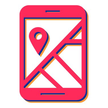 GPS konumlandırma konumu vektörü olan harita.