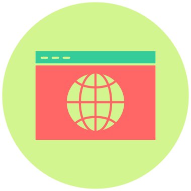 Tarayıcı. Web simgesi basit illüstrasyon